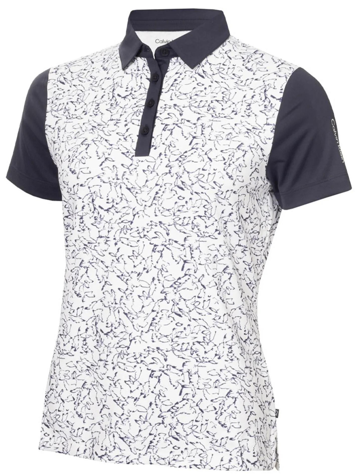 Women Calvin Klein Womens Harmony Printed Polo Shirt - White