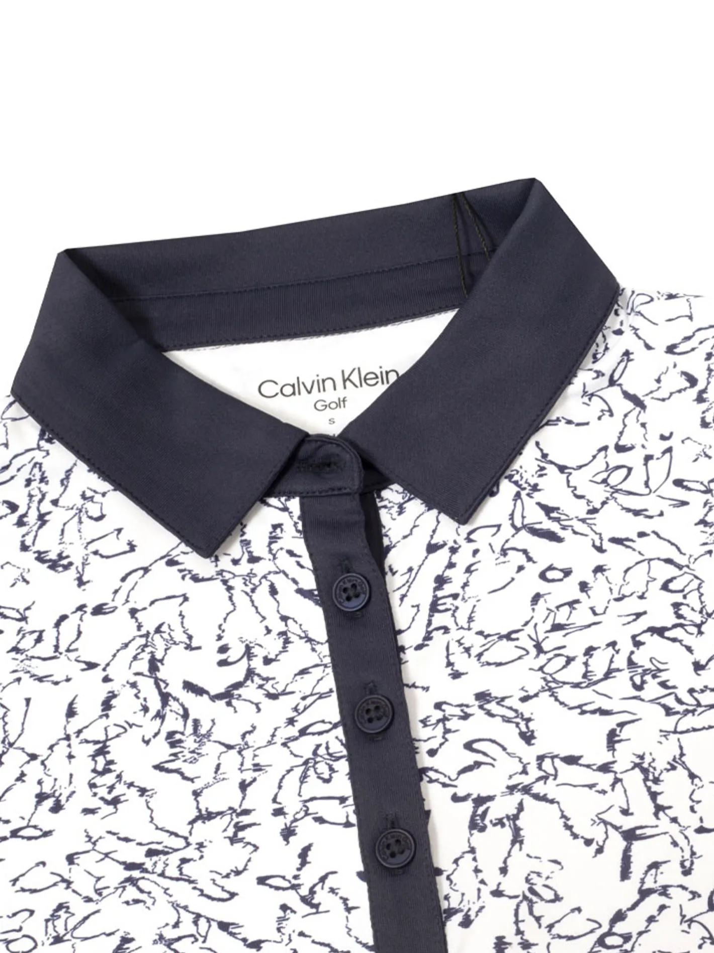 Women Calvin Klein Womens Harmony Printed Polo Shirt - White