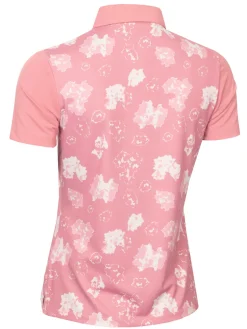 Women Calvin Klein Womens Harmony Printed Polo Shirt - Powder Pink