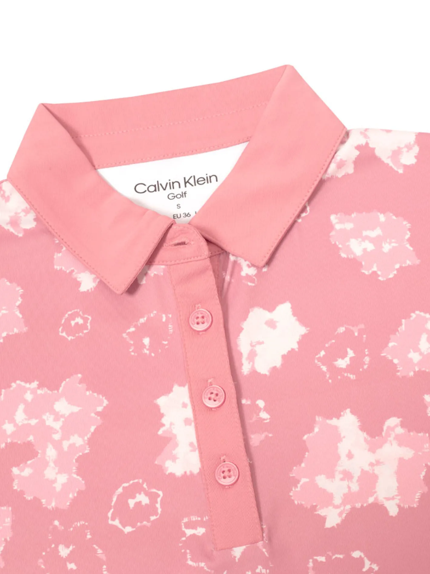 Women Calvin Klein Womens Harmony Printed Polo Shirt - Powder Pink