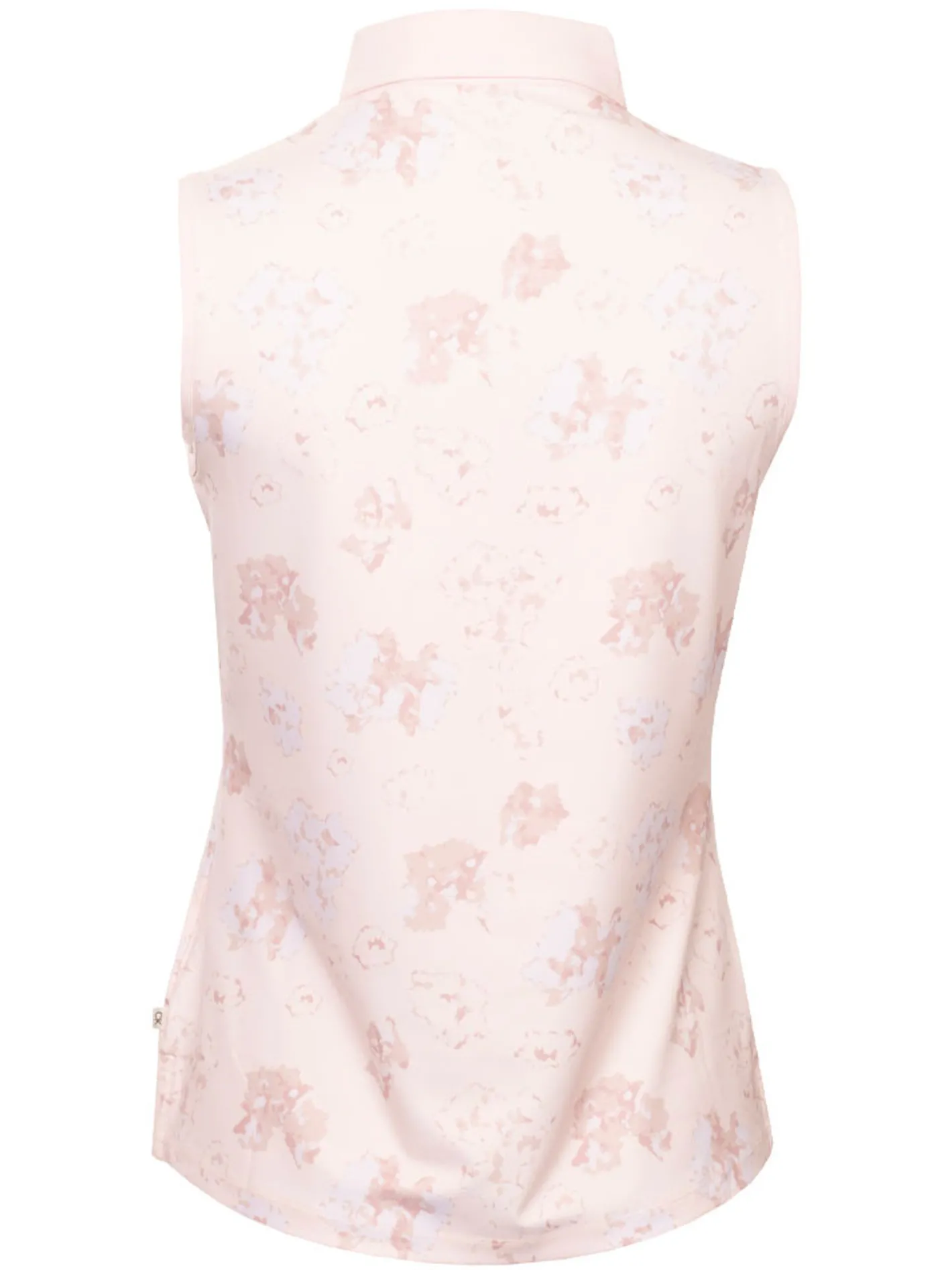 Women Calvin Klein Womens Harmony Printed Sleeveless Polo Shirt - Shell Pink