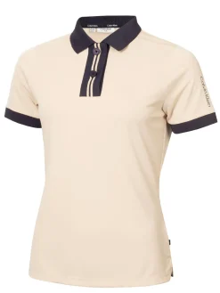 Women Calvin Klein Womens Layla Short Sleeve Polo - Tapioca