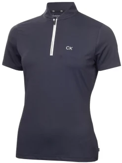 Women Calvin Klein Womens Tattler Mock Neck Top - Navy