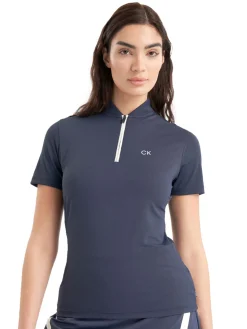 Women Calvin Klein Womens Tattler Mock Neck Top - Navy