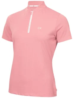 Women Calvin Klein Womens Tattler Mock Neck Top - Powder Pink