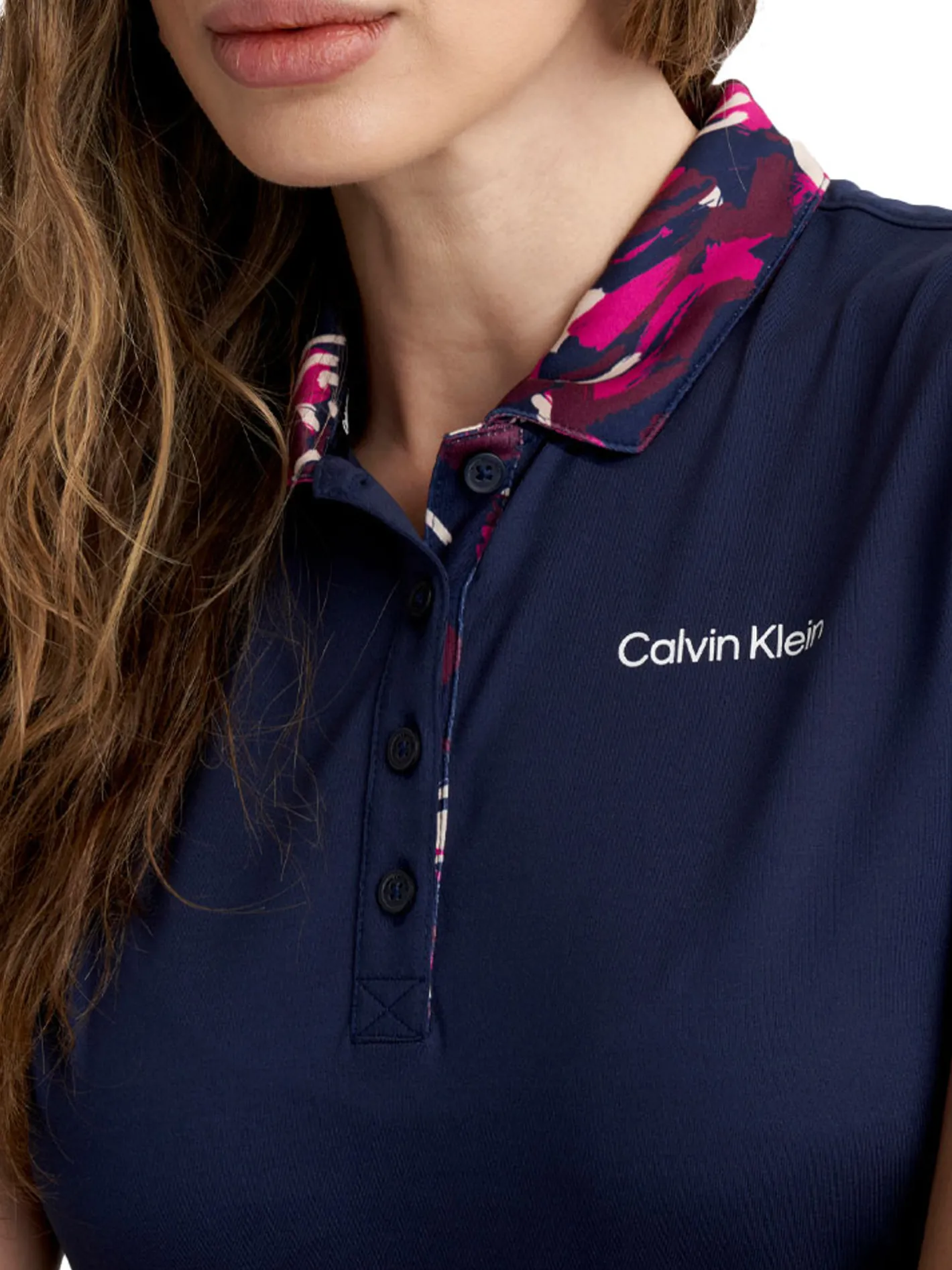 Women Calvin Klein Womens Vesey Short Sleeve Polo - Navy