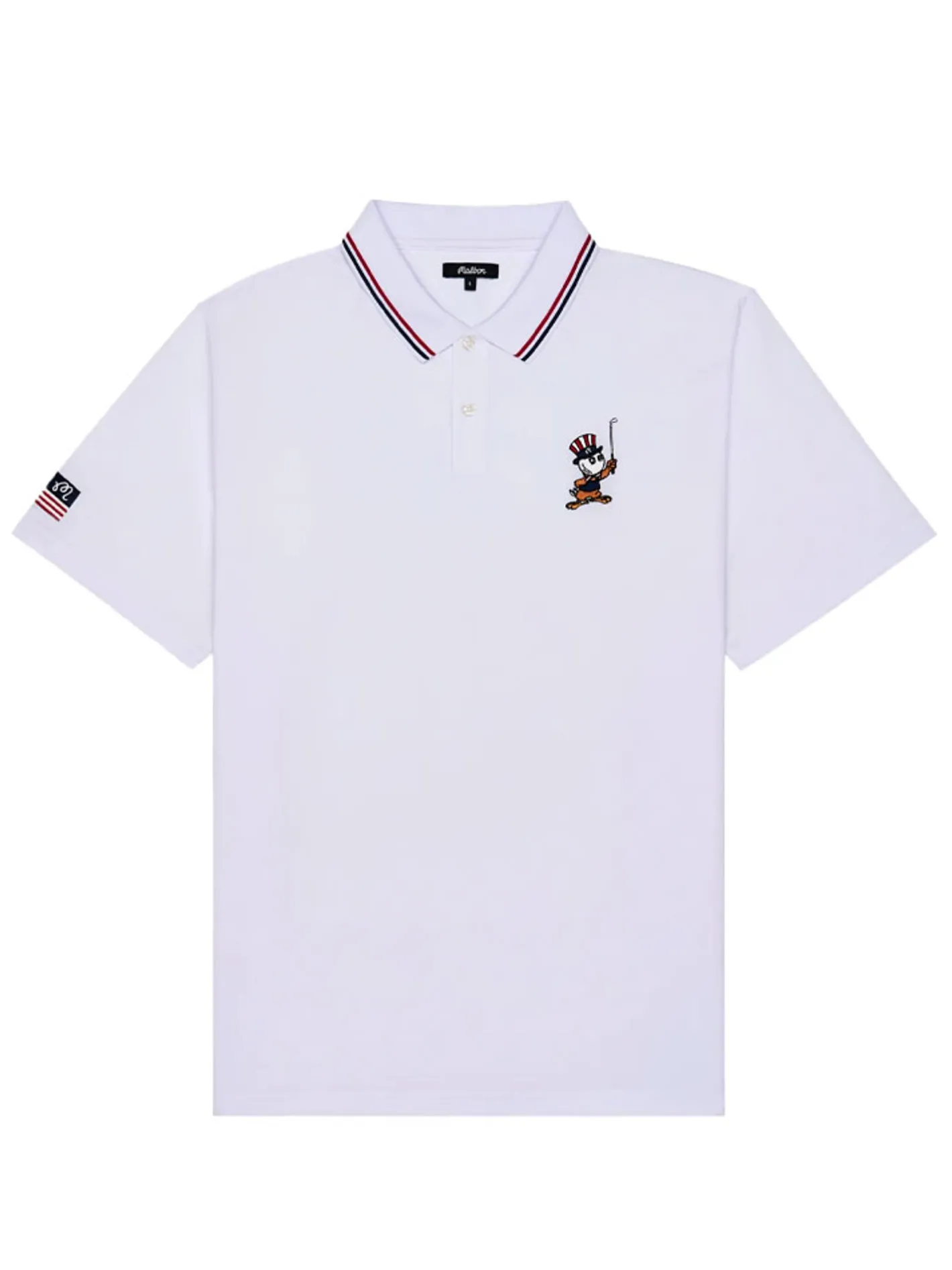 Malbon Eagle Buckets Performance Pique Polo - White