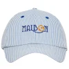Malbon Grasse Seersucker Dad Cap - Blue