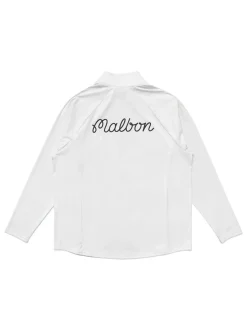 Malbon Performance Raglan Quarter Zip - White