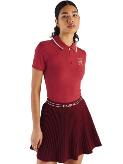 Women Malbon Womens Camilla Quarter Zip Polo - Garnet
