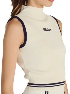 Women Malbon Womens Kara Mock Neck Vest - Ivory