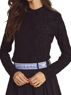Women Malbon Womens Sophie Long Sleeve Polo - Black