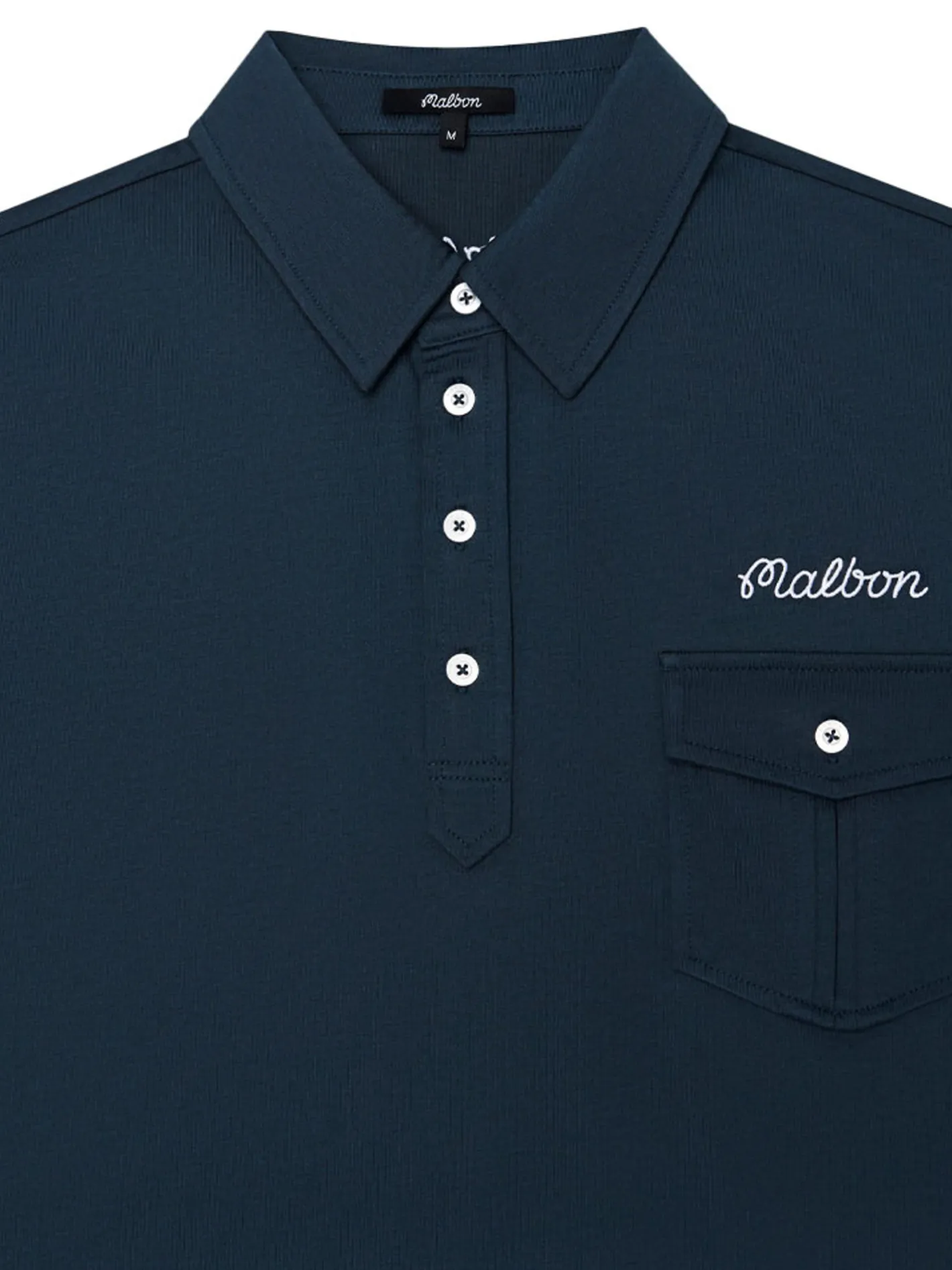 Malbon x Jesper Parnevik Single Pocket Mercerized Cotton Jersey Polo - Navy