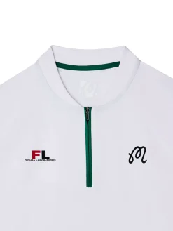 Malbon Zip Raglan Blade Polo - White