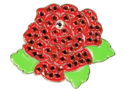 Navika Swarovski Crystal Rose Red Marker