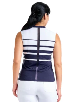 Women Nivo Women's Linnea Sleeveless Livcool Mock - White/Navy