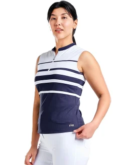 Women Nivo Women's Linnea Sleeveless Livcool Mock - White/Navy