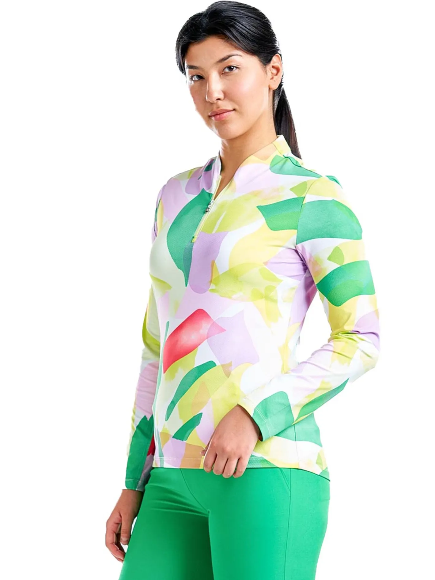 Women Nivo Women's Lolita Long Sleeve Livcool Mock - Classic Green