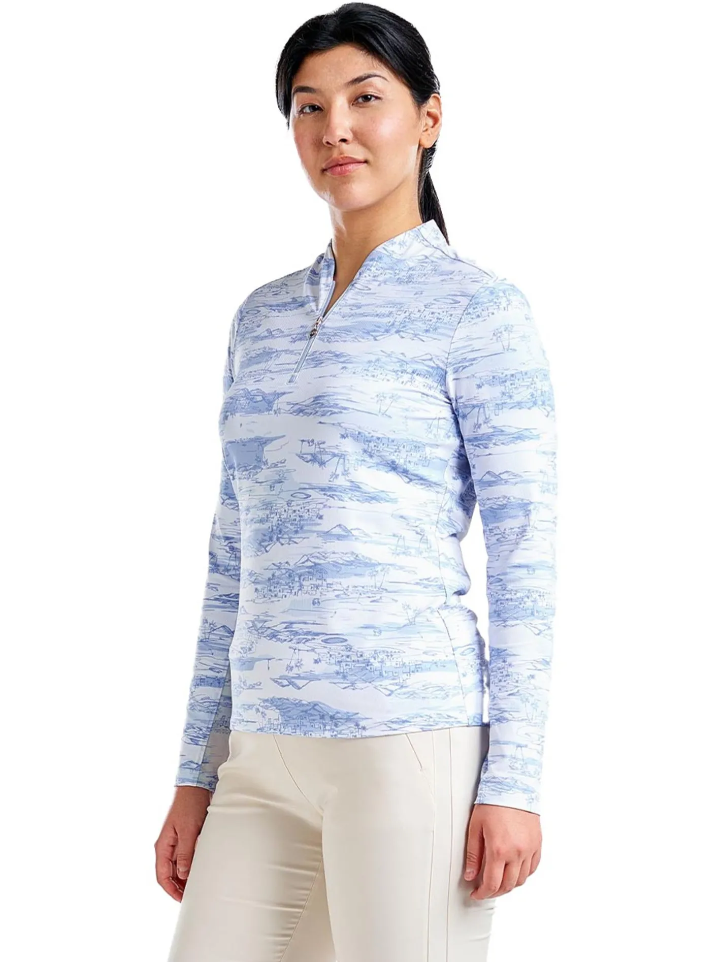 Women Nivo Women's Lolita Long Sleeve Livcool Mock - Gentle Blue