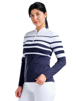 Women Nivo Women's Lolita Long Sleeve Livcool Mock - White/Navy