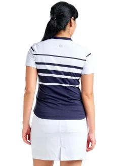 Women Nivo Women's Lynda Short Sleeve Mock - White/Navy
