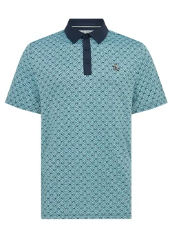 Original Penguin Bohemian Jacquard Block Polo - Black Iris