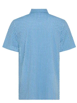 Original Penguin Pete's Bowtie Micro Print Polo - Blue Grotto