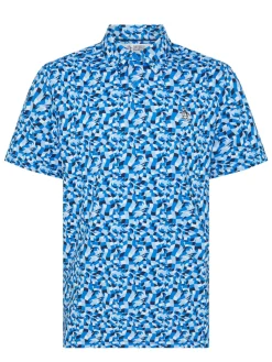 Original Penguin Underwater Mosaic Geo Polo - French Blue