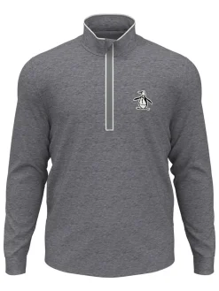 Original Penguin 1/4-Zip Technical Earl - Quiet Shade Heather