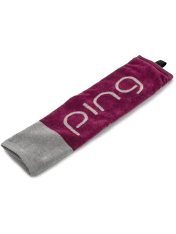 PING Ladies Trifold Towel - Garnet/Grey
