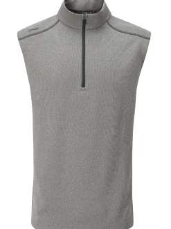 PING Ramsey 1/2 Zip Ribbed Fleece Vest - Ash Marl