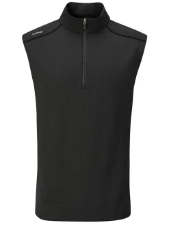 PING Ramsey 1/2 Zip Ribbed Fleece Vest - Black