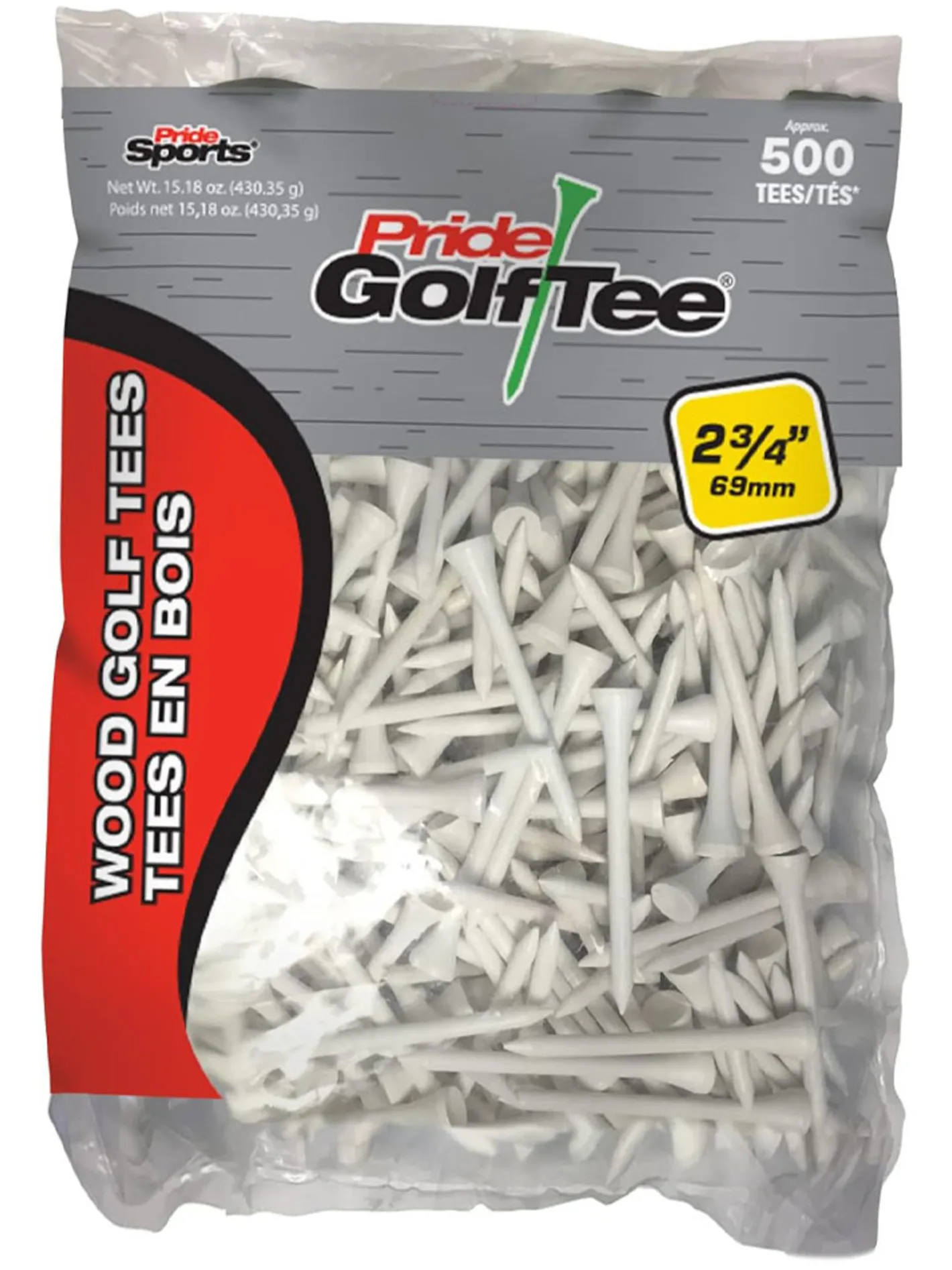 Pride Golf Tee Pride 2.75" Golf Tees 500 Pack - White