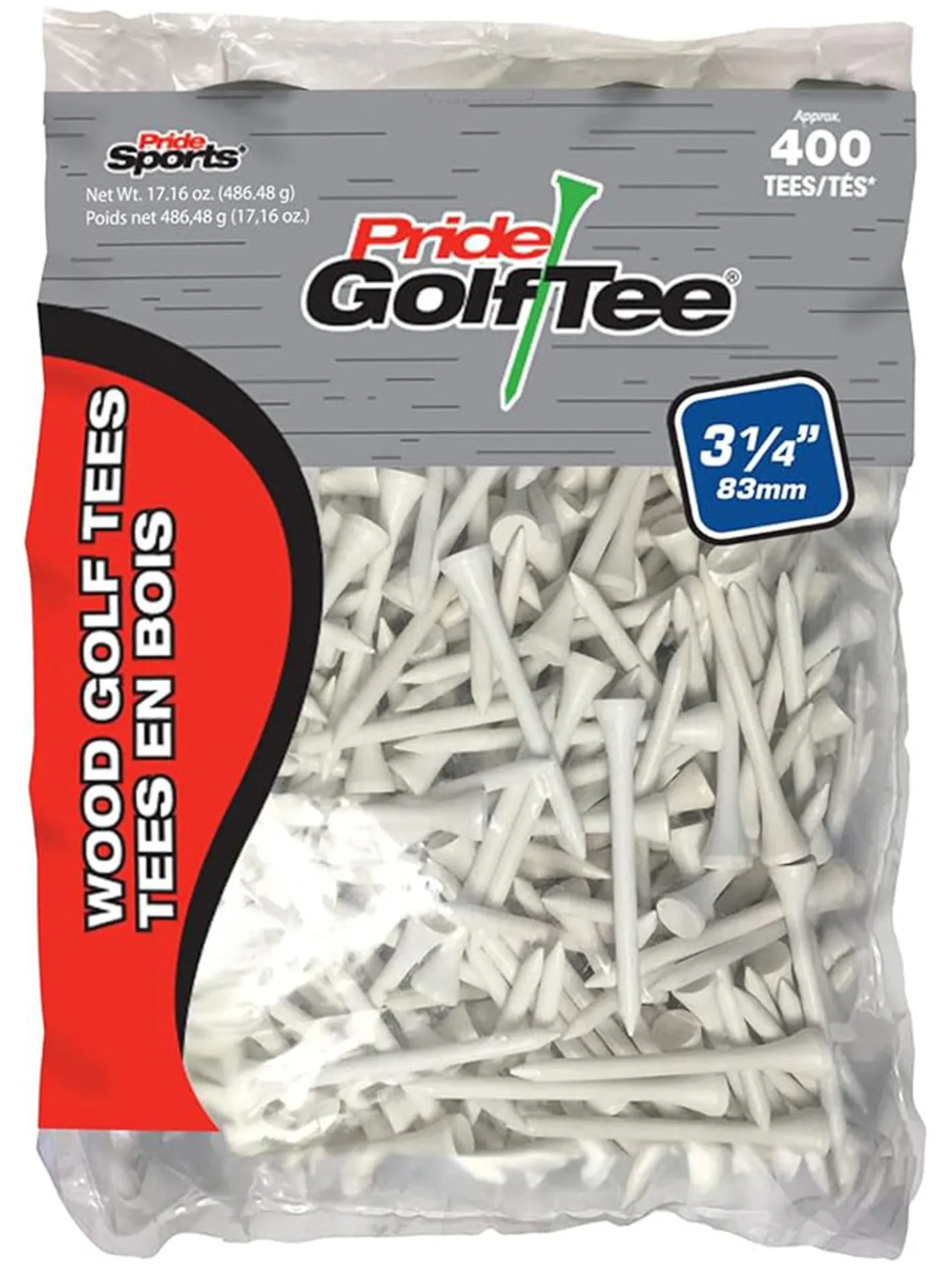 Pride Golf Tee Pride 3.25" Golf Tees 400 Pack - White