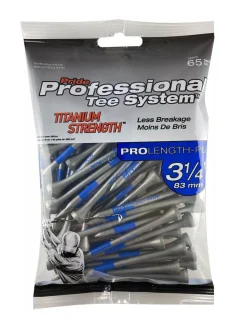 Pride Golf Tee Pride PTS Titanium Tees 65 Pack 3.25 Inch Silver/Blue