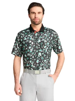 Puma CLOUDSPUN Abstract Camo Polo - Black/Aquatic