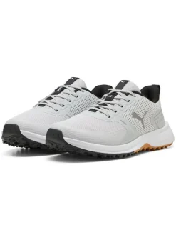 Puma FUSION Grip 6 Golf Shoes - Feather Grey/ Black/Gum
