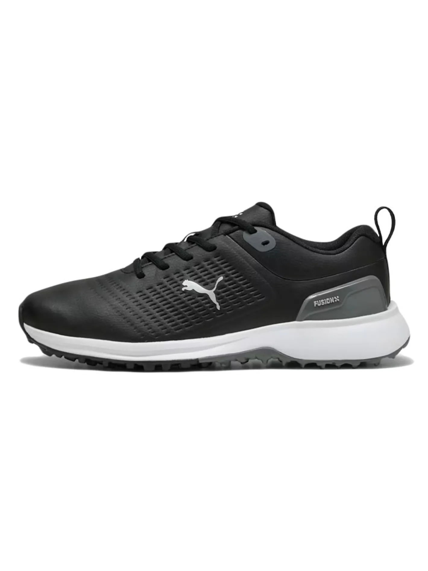 Puma FUSION Plus Spikeless Golf Shoes - Black/ White