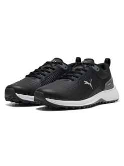 Puma FUSION Plus Spikeless Golf Shoes - Black/ White