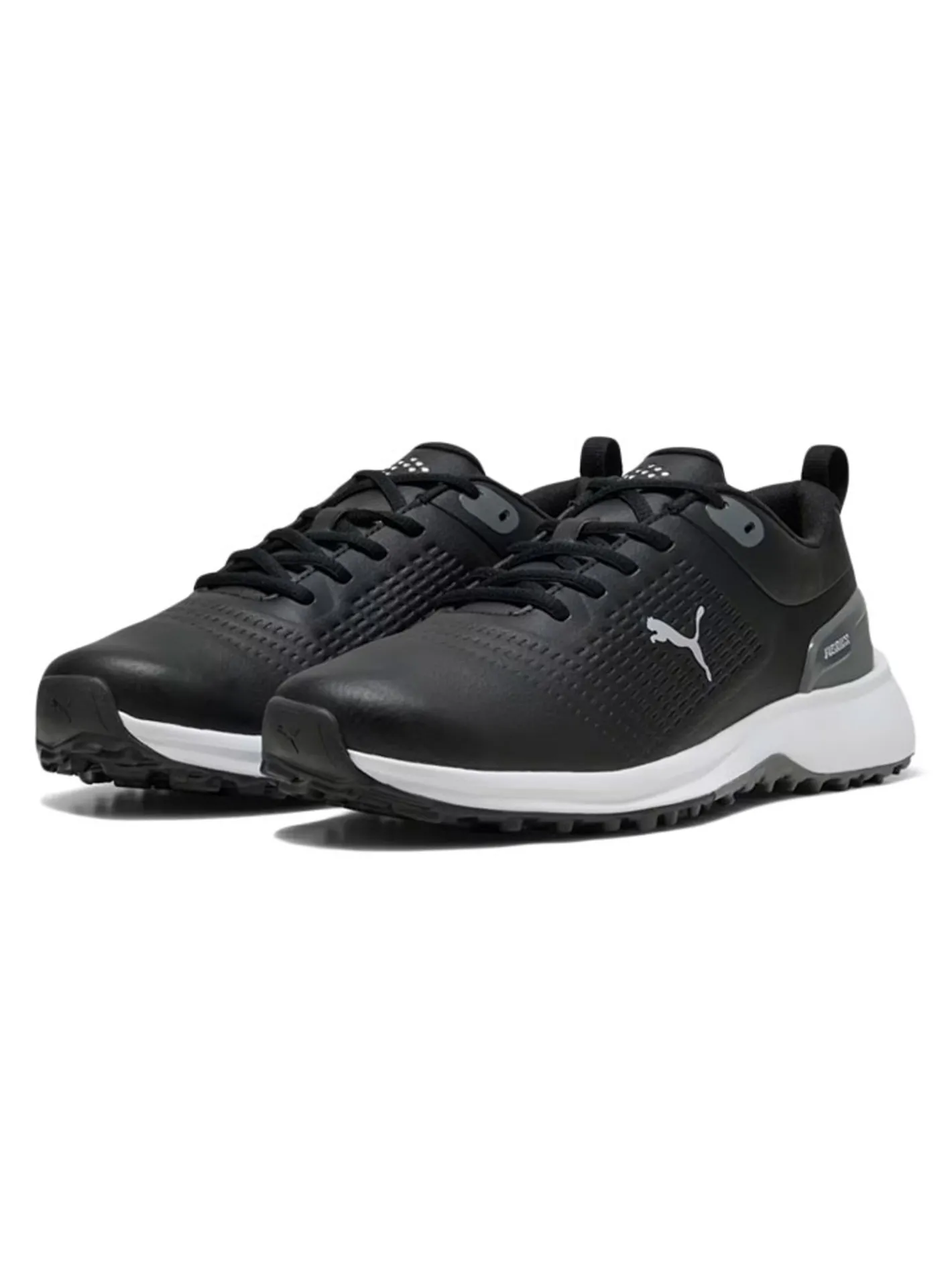Puma FUSION Plus Spikeless Golf Shoes - Black/ White