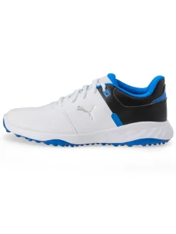 Puma FUSION Smash Wide Golf Shoes - White/ Black/Team Royal