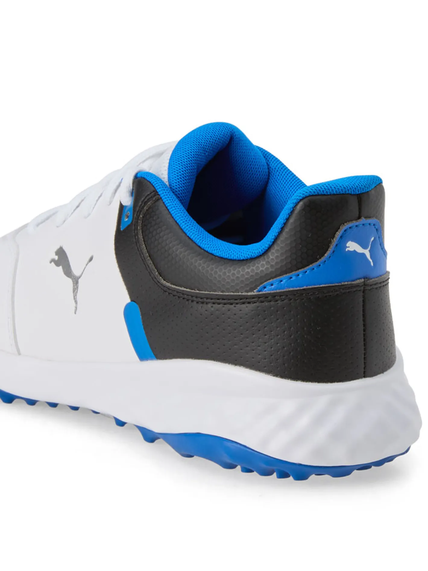 Puma FUSION Smash Wide Golf Shoes - White/ Black/Team Royal