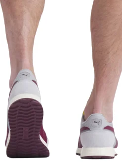 Puma Helsinki G Spikeless Golf Shoes - Ash Grey/Ruby Shimmer/Frosted Ivory