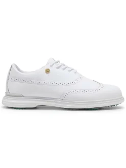 Puma Royale Wingtip Golf Shoes - White/Vapor Grey/Grassy Green