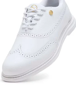 Puma Royale Wingtip Golf Shoes - White/Vapor Grey/Grassy Green