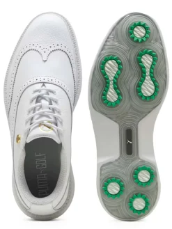 Puma Royale Wingtip Golf Shoes - White/Vapor Grey/Grassy Green