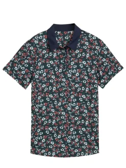 Women Puma Womens Floral Burst Golf Polo - Deep Navy