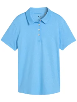 Women Puma Womens MATTR Animal Deboss Golf Polo - Team Light Blue