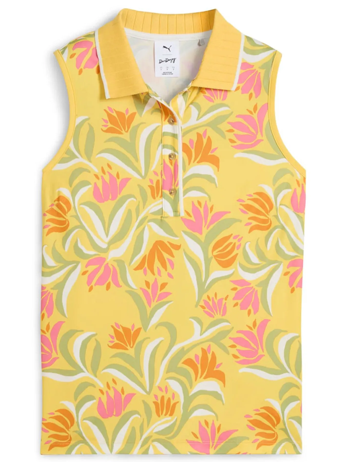 Women Puma Womens x Dani Dazey Sleeveless Polo - Sunny Yellow