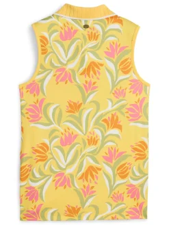 Women Puma Womens x Dani Dazey Sleeveless Polo - Sunny Yellow